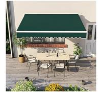 Auvent rétractable en polyester imperméable pour terrasse extérieure, 365 x 300 cm, idéal pour la protection du jardin - Vert