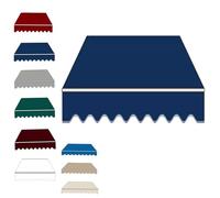 Auvent rétractable en tissu de rechange imperméable pour extérieur, pour jardin, terrasse, bleu, 400 x 150 cm, résistant aux UV, facile à installer