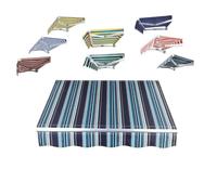 Auvent rétractable en tissu imperméable pour jardin, terrasse, balcon - Rayures bleues - 2/2,5/3/4/5 m - 4 x 2 m