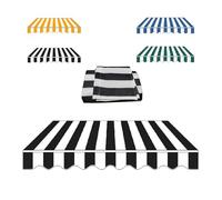 Auvent rétractable en tissu polyester imperméable pour extérieur, 3 x 2,5 m, noir, 5,5 x 3 m, protection UV
