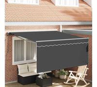 vidaXL Store rétractable électrique en Anthracite, 300 x 250 cm, Fait en Tissu et métal, résistant aux UV et à l'eau. Se Fixe au Mur, livré avec Une télécommande. Super Design Moderne, Parfait pour l