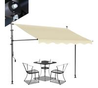 Auvent rétractable - Imperméable - Protection UV - Pour la maison et le jardin - Installation facile sans perçage - Beige