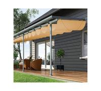 Auvent rétractable incurvé en forme de U pour pergola - Protection solaire extérieure élégante - Double fonction : ombre et décoration - Parfait pour les terrasses et les jardins