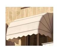 Auvent rétractable incurvé français pour portes et fenêtres - Auvent d'extérieur personnalisable - Housse télescopique beige parfaite pour les jardins - Dimensions : 110 x 30 x 30 cm