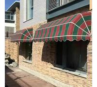 Auvent rétractable incurvé pour la maison et la terrasse - Auvent en polyester imperméable pour protection contre la pluie et la neige, idéal pour les terrasses, cafés, portes, design durable et
