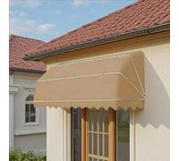 Auvent rétractable incurvé pour portes et fenêtres - Protection UV, contre la pluie et la neige - Pour café, restaurant, magasin (marron, 80 x 45 x 45 cm)