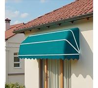 Auvent rétractable incurvé pour portes/fenêtres - Protection UV contre la pluie et la neige - Pour café, restaurant, magasin (Vert-B, 130 x 60 x 60 cm)