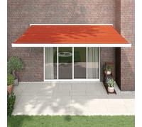 Vidaxl Auvent Rétractable Orange Et Marron 4,5x3 M Tissu Et Aluminium