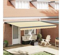 Auvent rétractable jaune et blanc 4x3 m tissu et aluminium auvent vidaXL