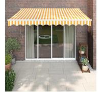 vidaXL Auvent rétractable 3x2,5 m Tissu et aluminium Jaune et blanc