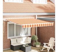 vidaXL Auvent rétractable Manuel 300 x 250 cm Jaune et Orange - résistant aux UV, Imperméable