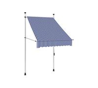 Auvent rétractable manuel 100 cm Rayures bleues et blanches