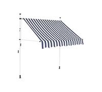 Auvent rétractable manuel 150 cm Rayures bleues et blanches