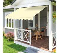 Auvent rétractable manuel avec manivelle, installation facile, auvent imperméable, hauteur réglable 215310 cm, pare-soleil pour terrasse, jardin, beige, taille 2