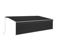 Auvent rétractable manuel avec store 5x3 m Anthracite