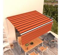 vidaXL Auvent Manuel Rétractable avec Store Banne Pliable Jardin Balcon Terrasse Patio Extérieur Protection contre Rayons UV 3069320 Orange G