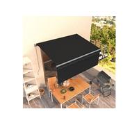 Auvent Rétractable Manuel avec Store Banne Pliable Jardin Balcon Terrasse Extérieur Protection contre Rayons UV 3,5x2,5 m Anthracite