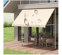 Auvent rétractable manuel - Brise-vue pour terrasse, anti-vent, sans perçage, protection UV et imperméable - Pour porche, jardin, balcon (100 x 150 cm)