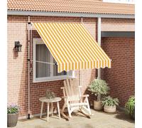 Auvent rétractable manuel imperméable pour fenêtre, terrasse, balcon ou jardin avec structure en acier et revêtement PU - Auvent en polyester résistant aux intempéries et aux rayons