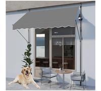 Auvent rétractable manuel - Pour extérieur - Sans perçage - Auvent rétractable - Idéal pour fenêtre ou porte - 400 x 150 cm