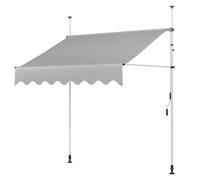 Auvent rétractable manuel réglable sur pied avec manivelle pour terrasse, balcon, jardin, café et restaurant - Installation facile, sans perçage, tailles 1 x 1,2 m à 4 x 1,2 m