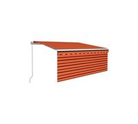 Vidaxl Auvent Rétractable Manuel Store Led 3,5x2,5 M Orange Et Marron Orange