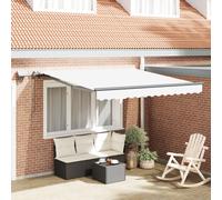 Auvent Rétractable Manuel Vidaxl Avec Led Blanc 300x250 Cm, Tissu De Remplacement Pour Auvent Vidaxl Pour Cadre De 3x2.5 M Blanc