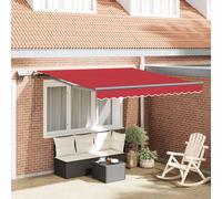Auvent Rétractable Manuel Vidaxl Avec Led Rouge 300x250 Cm, Tissu De Remplacement Vidaxl 3x2,5 M Rouge