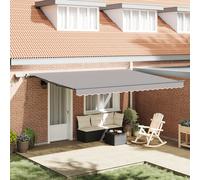 Auvent Rétractable Manuel Vidaxl Avec Lumière Gris Clair 450x300 Cm, Tissu De Remplacement Pour Auvent Vidaxl 4,5x3 M Cadre Gris Clair
