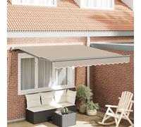 Auvent Rétractable Manuel Vidaxl Beige 350x250 Cm, Tissu De Remplacement Pour Auvent Vidaxl Pour Cadre 3,5x2,5 M Beige
