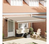 Auvent Rétractable Manuel Vidaxl Beige 400x300 Cm, Tissu De Remplacement Pour Auvent Vidaxl Pour Cadre De 4x3 M Beige