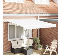 Auvent Rétractable Manuel Vidaxl Blanc 300x250 Cm, Tissu De Remplacement Pour Auvent Vidaxl Pour Cadre De 3x2,5 M Blanc