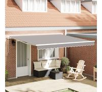 vidaXL Auvent rétractable Manuel Gris Clair 400x350 cm, Tissu de Remplacement pour auvent pour Cadre de 4x3,5 m Gris Clair
