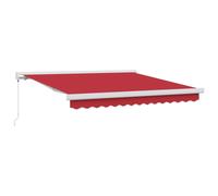 Auvent Rétractable Manuel Vidaxl Rouge 300x250 Cm, Tissu De Remplacement Pour Auvent Vidaxl Pour Cadre 3x2.5 M Rouge