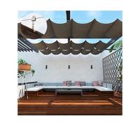 Auvent rétractable marron - 2,2 x 6 m - Auvent d'extérieur réglable pour patio, jardin, porche et terrasse - Protection UV et solution d'ombrage imperméable