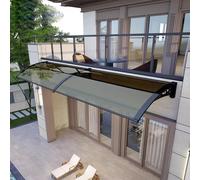 Auvent rétractable moderne avec auvent autonettoyant pour porte d'entrée, pare-soleil incurvé, protection UV, couverture de terrasse, toit en polycarbonate, abri extérieur élégant