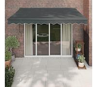Auvent rétractable motorisé/manuel pour balcon, extérieur, 3,5 x 2,5 m, tissu anthracite et aluminium, parfait pour terrasse et jardin