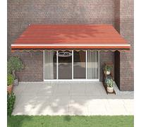 Auvent rétractable motorisé/manuel pour balcon, terrasse, extérieur, tissu en aluminium marron orange, 4 tailles, parfait pour la protection solaire et le style