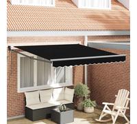 Auvent Rétractable Noir 350 x 250 cm tissu vidaXL