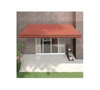 Vidaxl Auvent Rétractable Orange Et Marron 4,5x3 M Tissu Et Aluminium