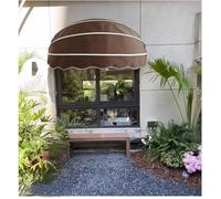 Auvent rétractable pliable en polyester avec cadre en zinc durable pour la maison et le travail (taille : 100 cm, couleur : marron)