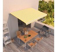 vidaXL Luifel handmatig uittrekbaar 500x350 cm geel en wit3069018 Blanc G