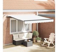 vidaXL Auvent automatique 500x350 cm – Capteur de vent et LED – Crème