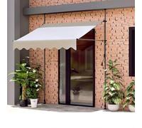Auvent rétractable pour terrasse - 350 x 120 cm - Pare-soleil réglable avec manivelle, tissu durable et résistant aux UV - Pour balcon, extérieur - Beige - 150 x 120 cm