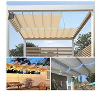Auvent rétractable pour terrasse extérieure, housse de pergola avec tige en aluminium, kit de voile d'ombrage ondulé avec matériel pour terrasse et jardin
