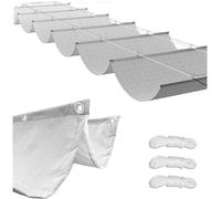 Auvent rétractable réglable - 2 x 9 m - Imperméable - Protection UV - Toile - Pour balcon, pergola - Gris clair - Fabriqué sur mesure - 95 % de couverture solaire