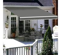 Auvent rétractable réglable de 4 x 2 m, vert foncé, protection UV, imperméable, coupe-vent, installation facile pour terrasses, balcons, terrasses et espaces extérieurs