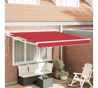 Auvent Rétractable Rouge 350 x 250 cm tissu vidaXL