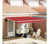 Auvent Rétractable Rouge 400 × 300 cm Polyester et Aluminium vidaXL