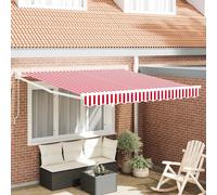 Auvent Rétractable Rouge et Blanc 350 x 250 cm vidaXL